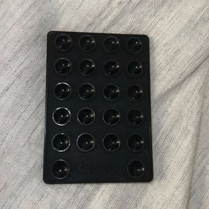 New black CASELY silicone grip for your iPhone. Has MagSafe.